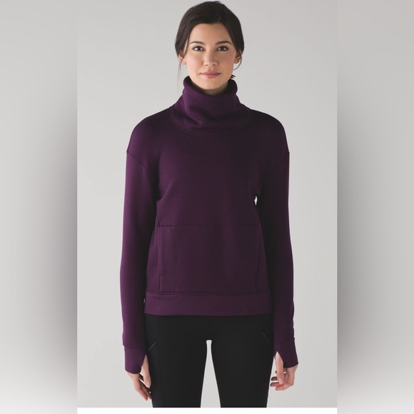 Lululemon Kick The Cold Funnel Neck Darkest Magenta Size 2 - Picture 1 of 16
